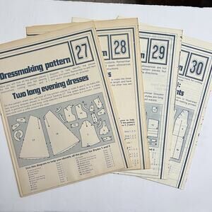 Vintage Designer Sewing Patterns Uncut Lot Of 4 Evening Dress Nightdress Blouse
